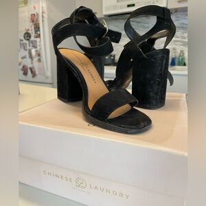 Black Suede Block Heel